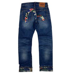 OG Evisu camo gull logo jeans